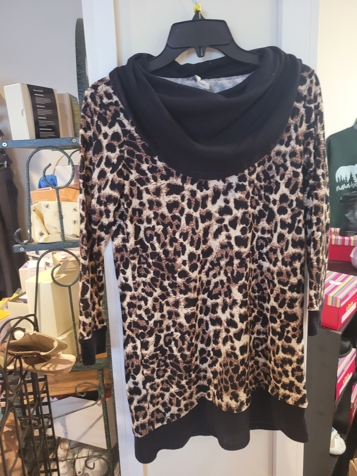 Kids Leopard Cowl Neck