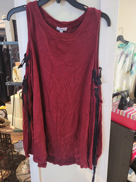 Burgundy Lace Up